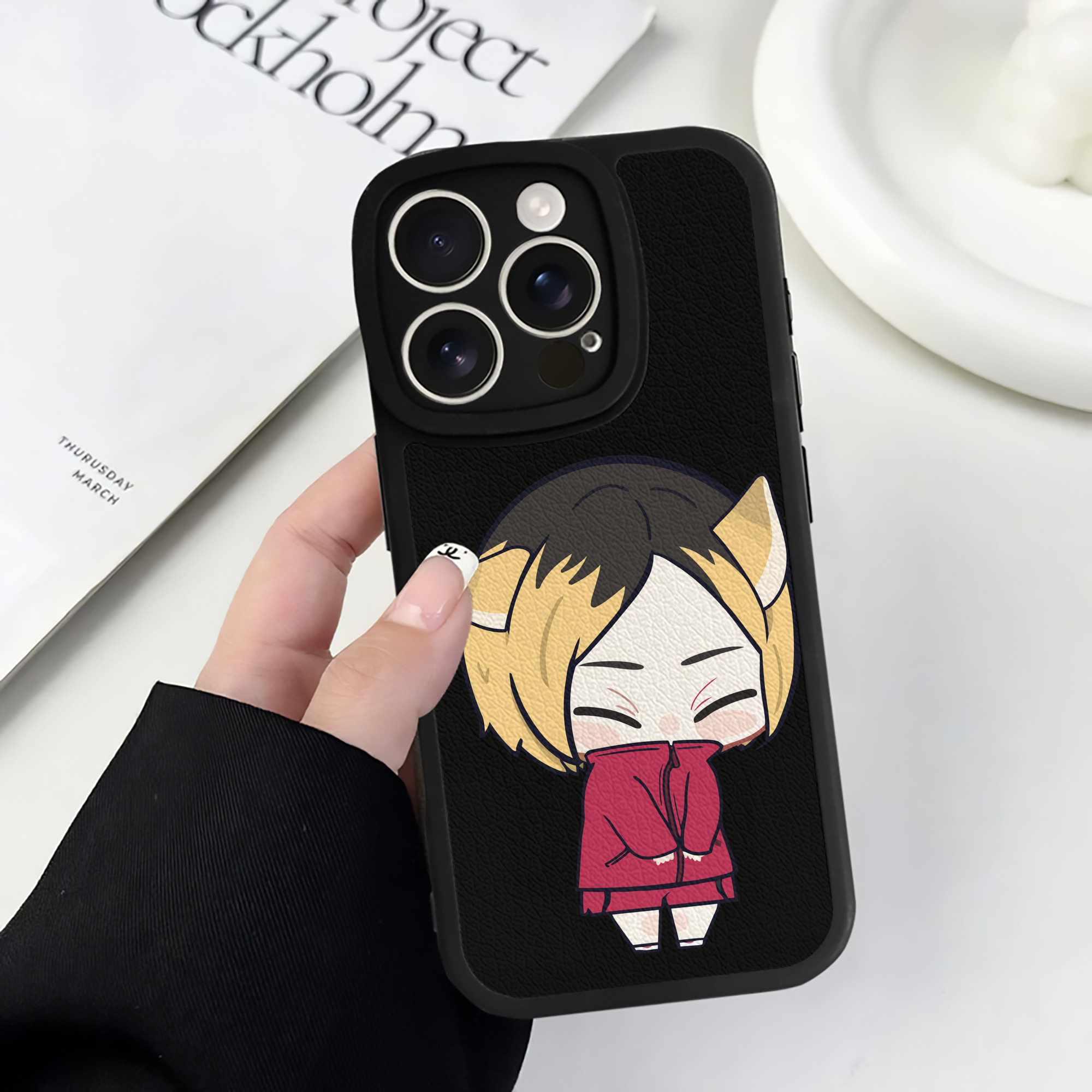 （画像用） ハイキュー!! Haikyu!! 【iPhone 16シリーズ対応】シリコンスマホケース（レザー調） 材質：シリコン